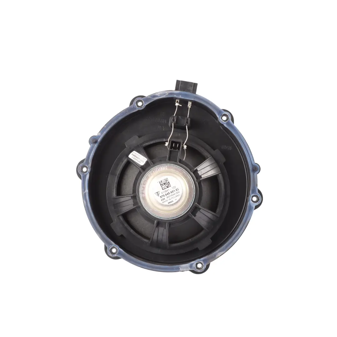 Door Bass Loudspeaker Speaker With Cover Trim to Porsche Macan 95B Rear with Part number 970645651 Porsche Macan 95B Rear Door Bass Loudspeaker Speaker With Cover Trim - SKU 970645651 - Part number 970645651
