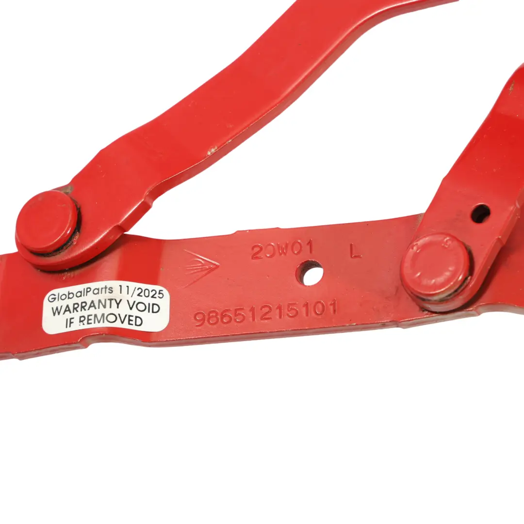 Porsche Boxster 986 Charnière Capot Gauche Rouge Guards - 80K - SKU 98651215101-GUR - Numéro de pièce 98651215101