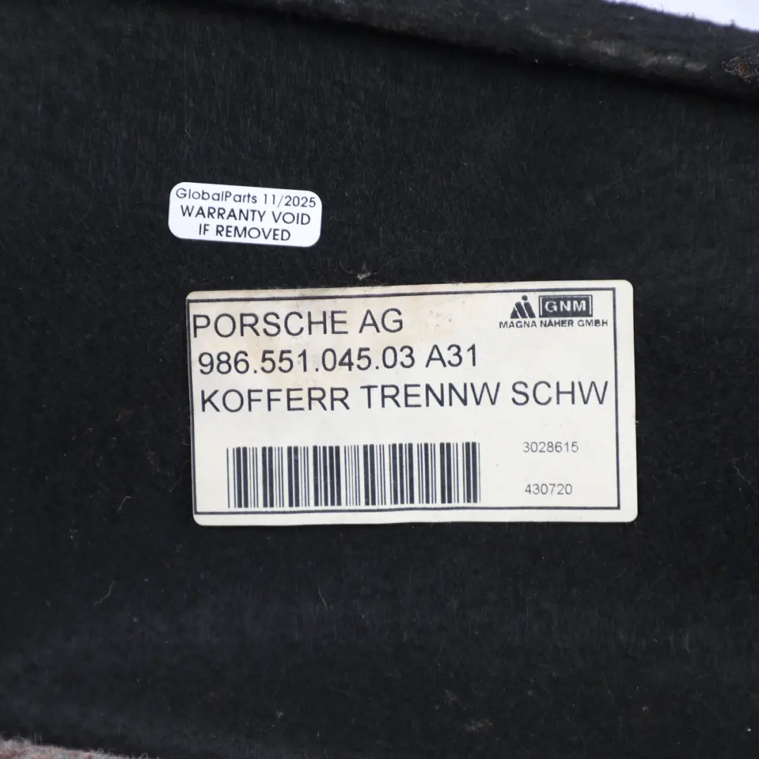 Boot Trunk Floor Lining Trim Panel Cover to Porsche Boxster 986 with Part number 98655104503 Porsche Boxster 986 Boot Trunk Floor Lining Trim Panel Cover - SKU 98655104503 - Part number 98655104503