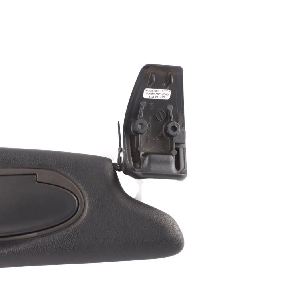 Sun Visor Trim Panel Front Right O/S Black to Porsche Boxster 986 with Part number 98656160800 Porsche Boxster 986 Sun Visor Trim Panel Front Right O/S Black - SKU 98656160800 - Part number 98656160800