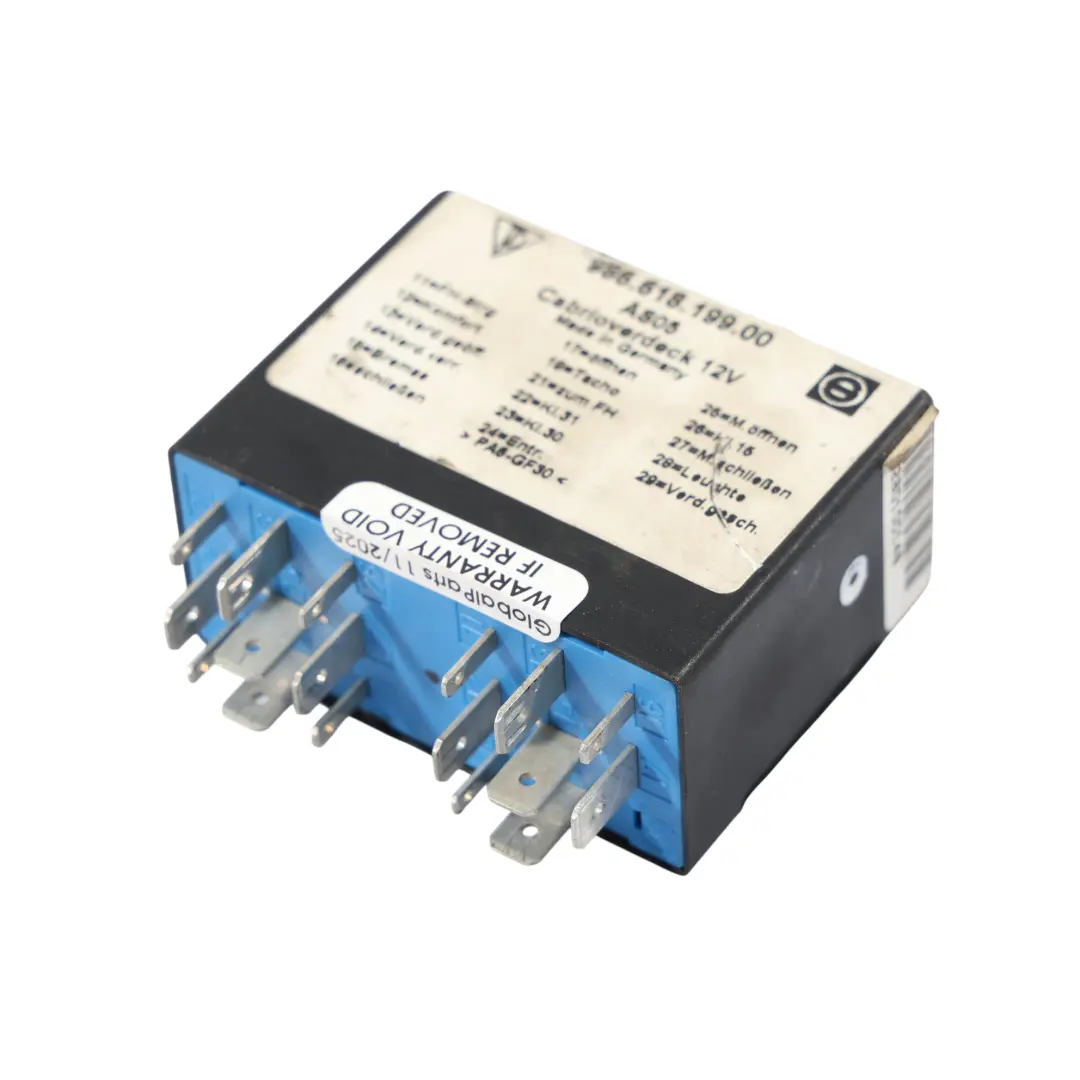 Module De Relais De Commande De Toit Ouvrant pour Porsche Boxster 986 à propos du numéro de pièce 98661819900 Porsche Boxster 986 Module De Relais De Commande De Toit Ouvrant - SKU 98661819900 - Numéro de pièce 98661819900