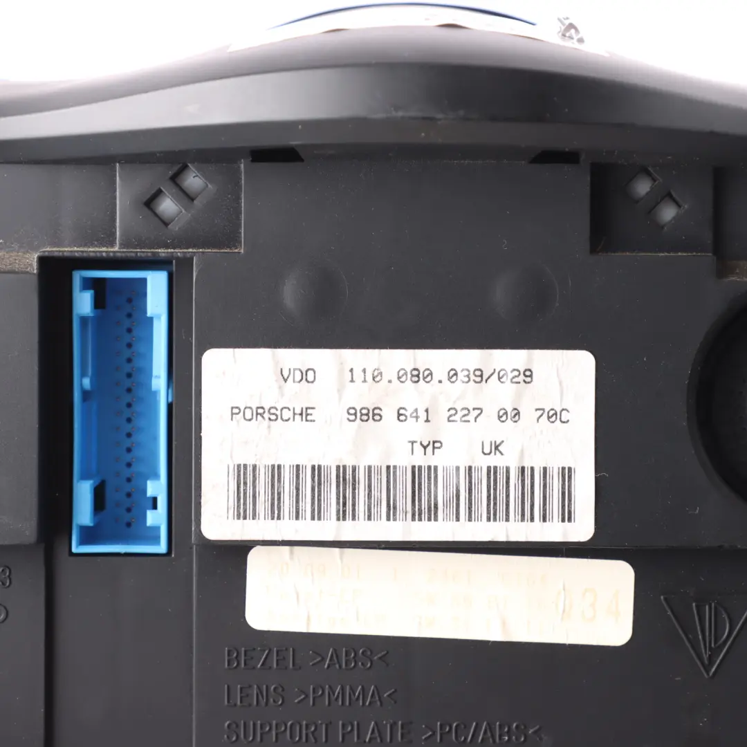 Porsche Boxster 986 Instrument Cluster Speedometer Petrol Manual - SKU RHD-986641107AX - Part number 986641107AX