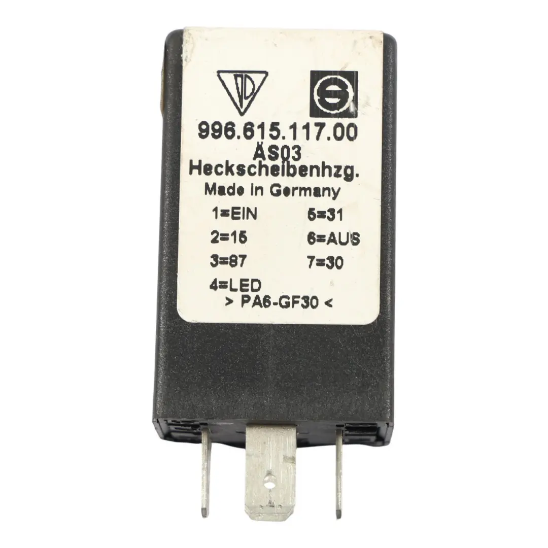 Screen Heating Relay Module to Porsche Boxster 986 Rear with Part number 99661511700 Porsche Boxster 986 Rear Screen Heating Relay Module - SKU 99661511700 - Part number 99661511700