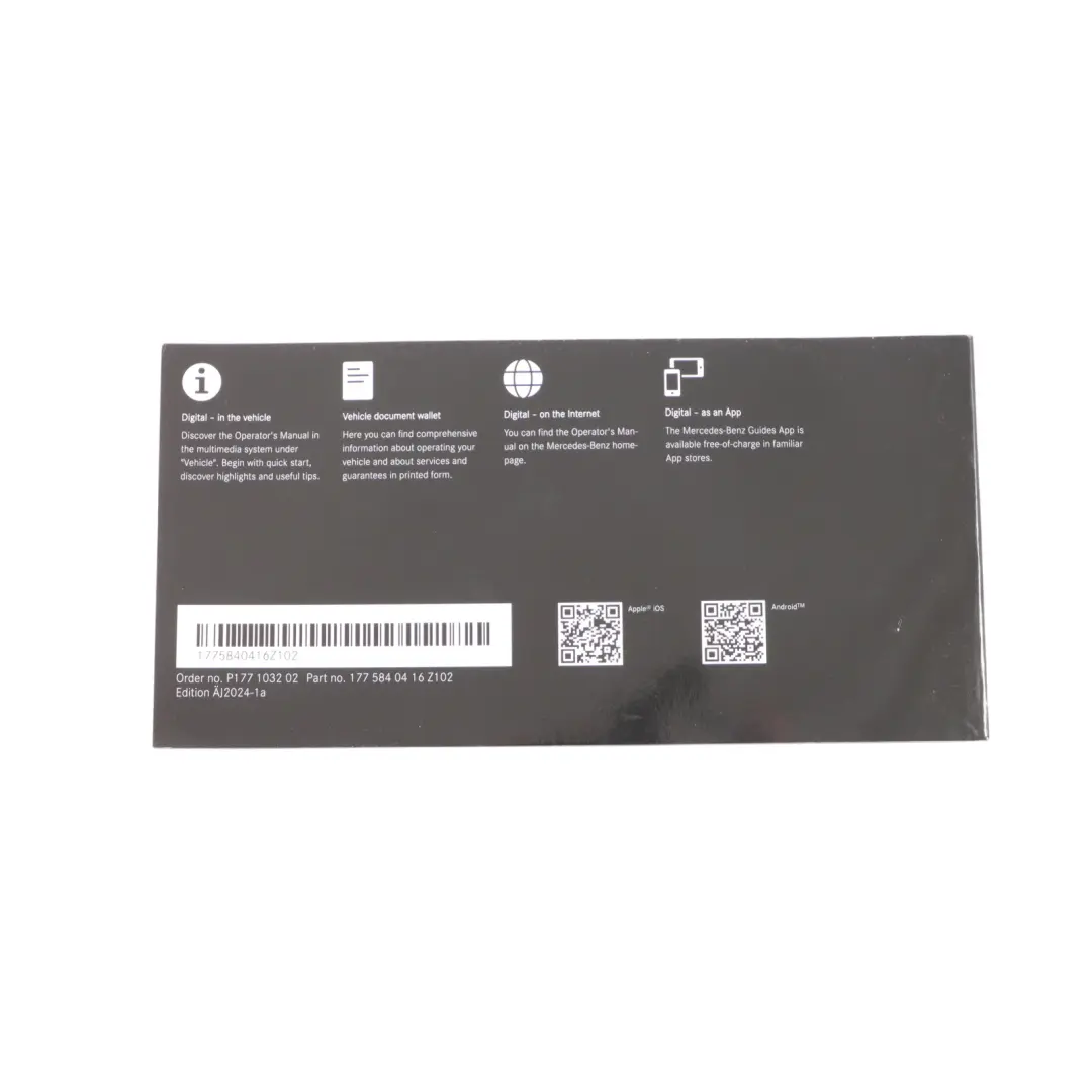 Custodia Manuale Proprietario Documenti Cartella per Mercedes GLC X253 con numero di parte A0005852300 Mercedes GLC X253 Custodia Manuale Proprietario Documenti Cartella - SKU A0005852300-1 - Numero di parte A0005852300