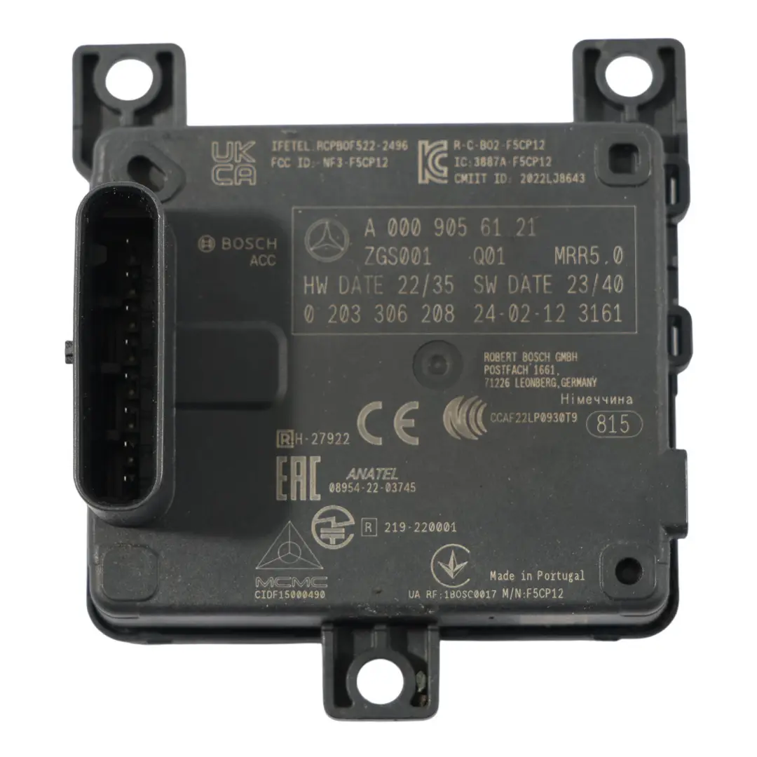 Mercedes W118 W177 Unidad Control Distancia Radar Delantero Módulo - SKU A0009056121 - Número de pieza A0009056121