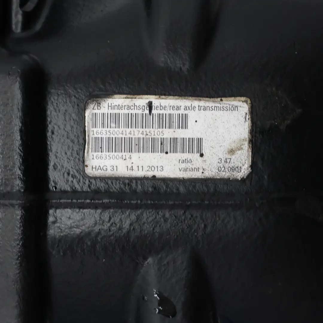 Mercedes W166 ML63 AMG Rear Axle Differential 3.47 Ratio WARRANTY - SKU A1663500414 - Part number A1663500414