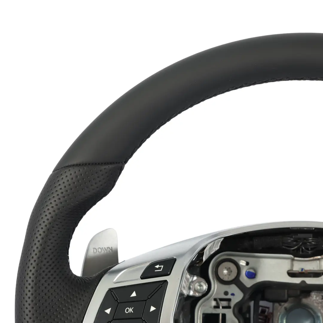 NUEVO Cuero Negro Palanca de Cambio para Mercedes W166 W463 AMG Volante con número de pieza A1664600718 Mercedes W166 W463 AMG Volante NUEVO Cuero Negro Palanca de Cambio - SKU A1664600718-1 - Número de pieza A1664600718