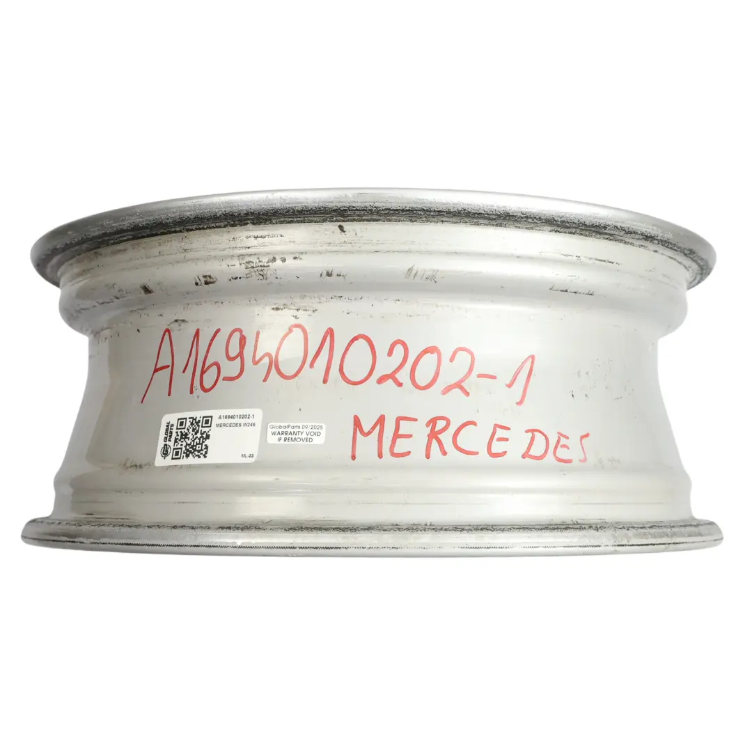 Cerchio in lega argento 16" ET:46 6J per Mercedes W245 con numero di parte A1694010202 Mercedes W245 Cerchio in lega argento 16" ET:46 6J - SKU A1694010202-1 - Numero di parte A1694010202