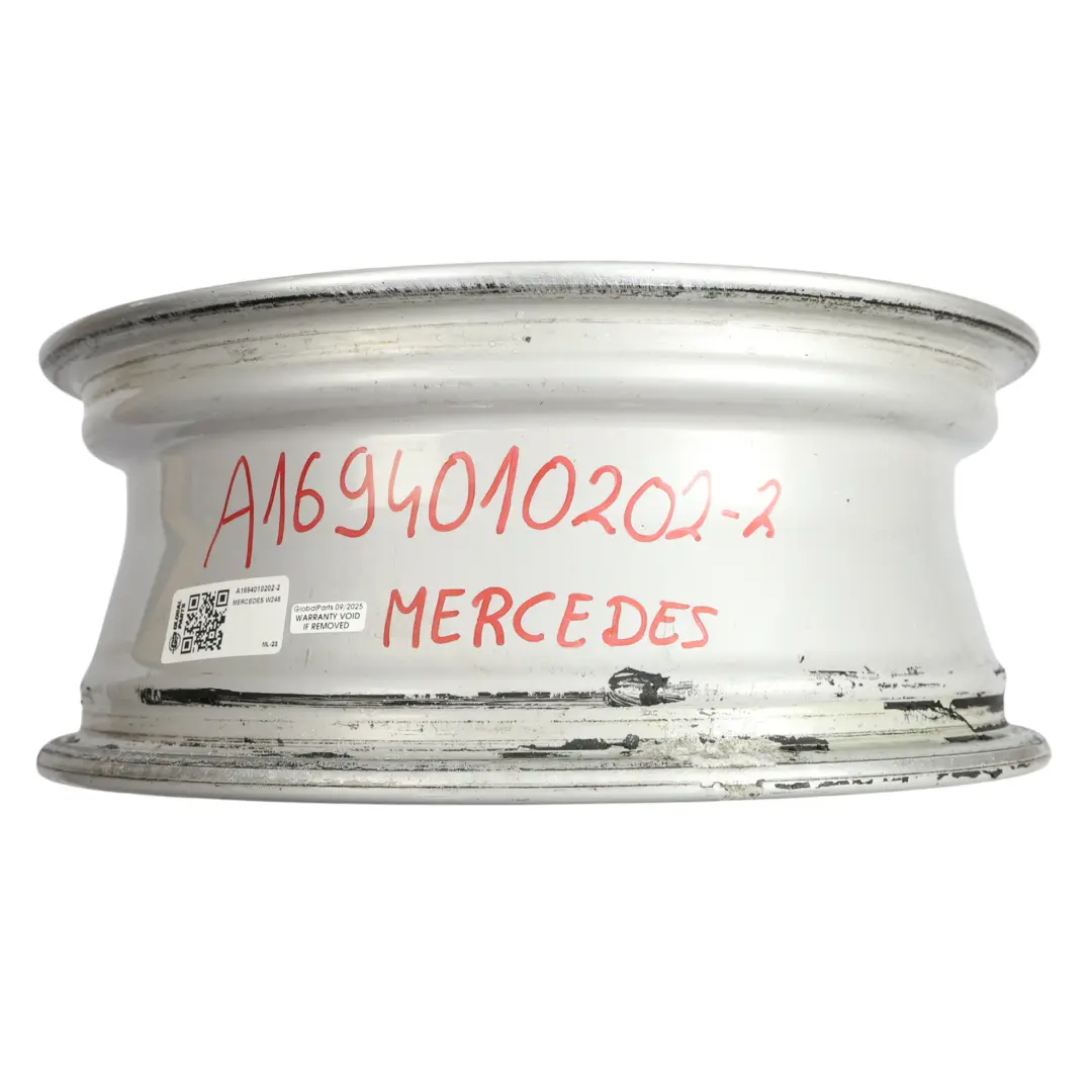 Cerchio in lega argento 16" ET:46 6J per Mercedes W245 con numero di parte A1694010202 Mercedes W245 Cerchio in lega argento 16" ET:46 6J - SKU A1694010202-2 - Numero di parte A1694010202