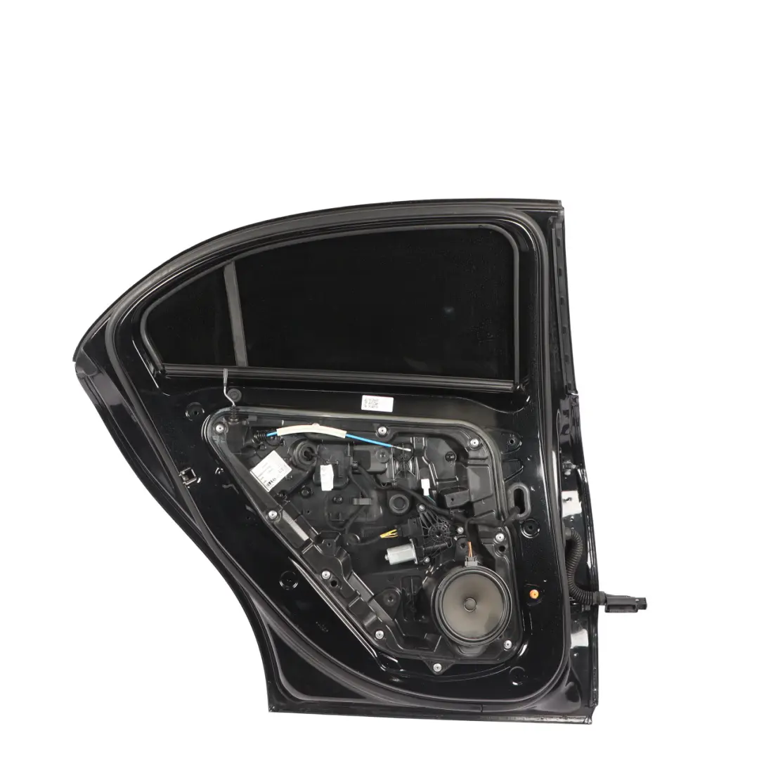 Door Rear Left N/S A-Class Kosmos Cosmic Black Metallic - 191 to Mercedes W176 with Part number A1767300105 Mercedes W176 Door Rear Left N/S A-Class Kosmos Cosmic Black Metallic - 191 - SKU A1767300105-KB1 - Part number A1767300105