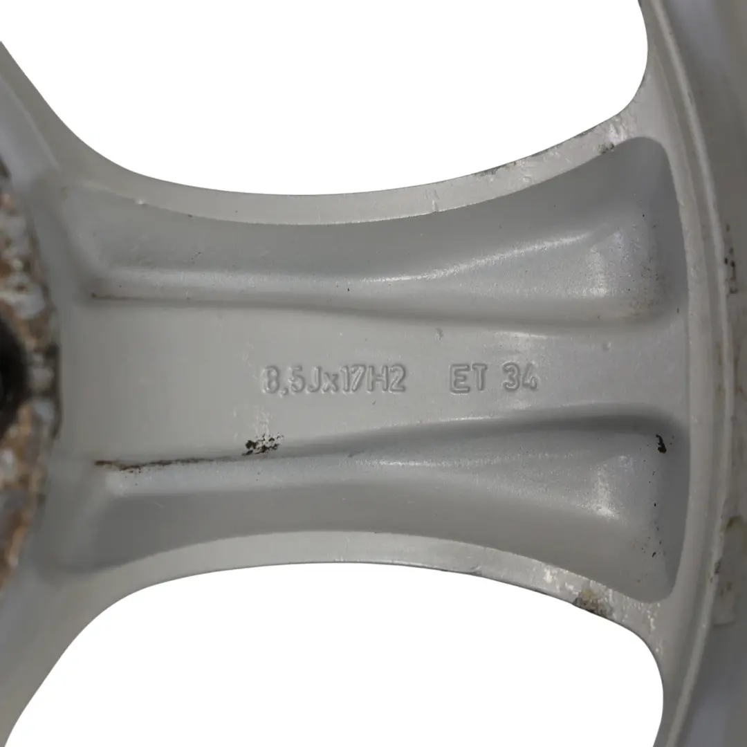 Llanta de aleación plateada Mercedes W203 de 5 radios 17" ET:34 8,5J para con número de pieza A2034013502 Llanta de aleación plateada Mercedes W203 de 5 radios 17" ET:34 8,5J - SKU A2034013502-1 - Número de pieza A2034013502