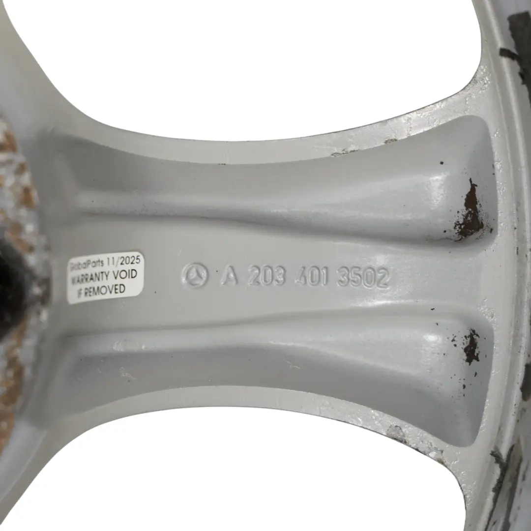 Mercedes W203 Jante alliage argentée 5 branches 17" ET:34 8,5J - SKU A2034013502-1 - Numéro de pièce A2034013502