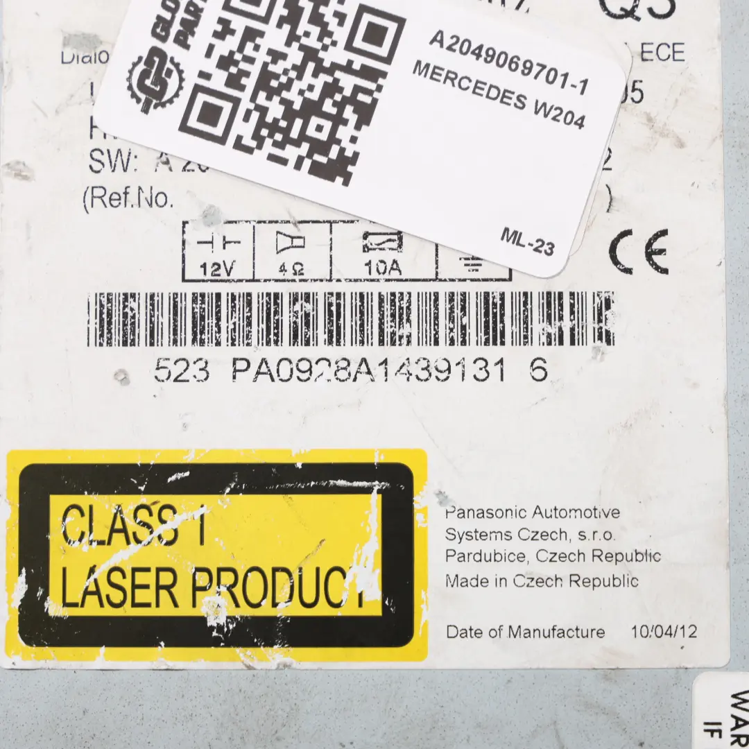 Audio 20 Radioodtwarzacz CD Radio Samochodowe do Mercedes W204 o numerze A2049069701 Mercedes W204 Audio 20 Radioodtwarzacz CD Radio Samochodowe - SKU A2049069701-1 - Numer Części A2049069701