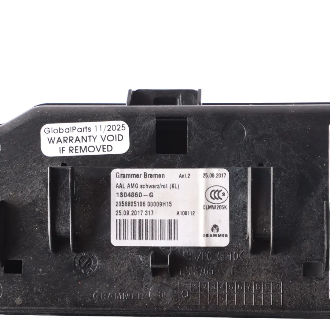 Mercedes W205 Centre Console Armrest Black Leather Red Stitching - SKU A2056805106 - Part number A2056805106