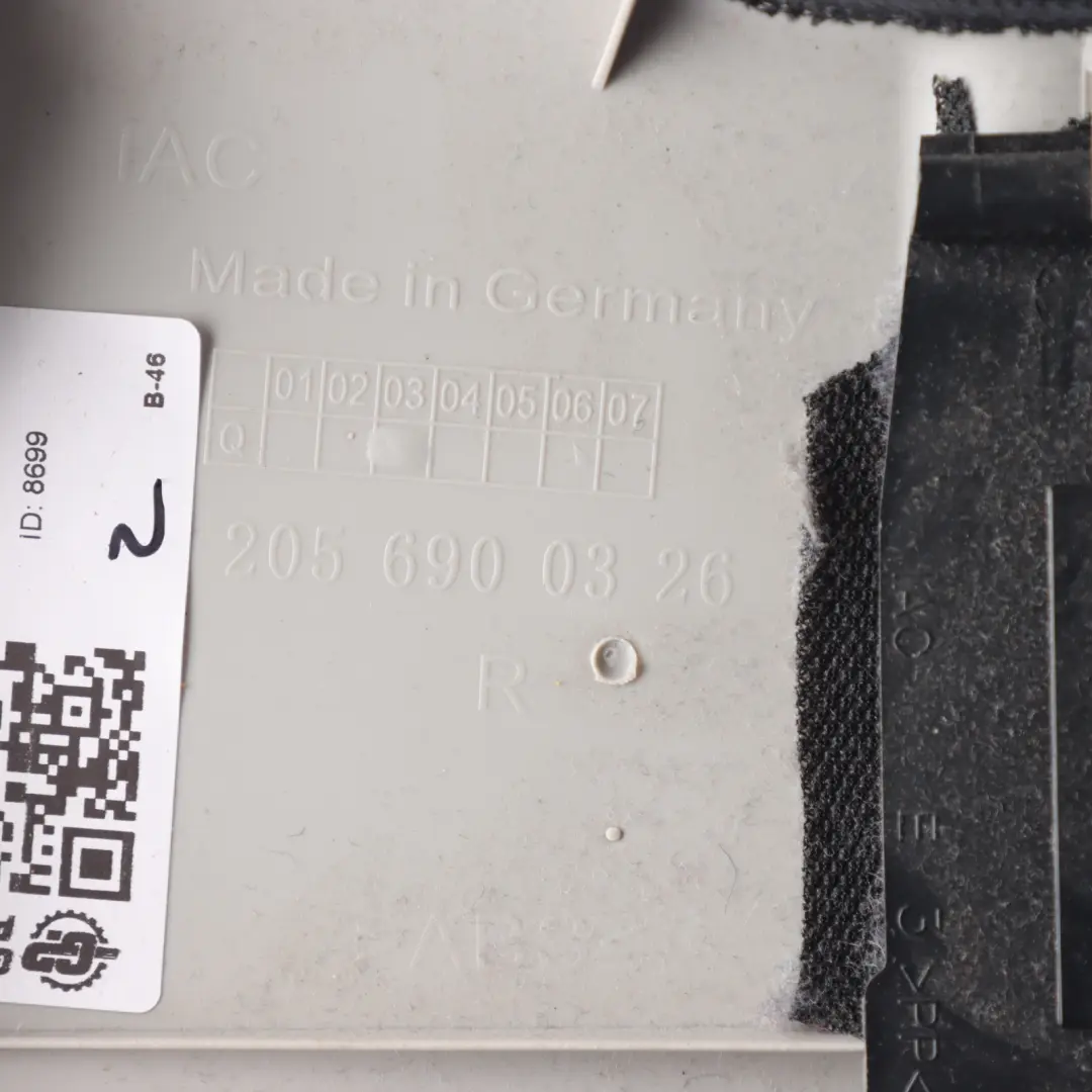 Column B Pillar Trim Cover Panel Front Right O/S Black to Mercedes W205 with Part number A2056900326 Mercedes W205 Column B Pillar Trim Cover Panel Front Right O/S Black - SKU A2056900326 - Part number A2056900326