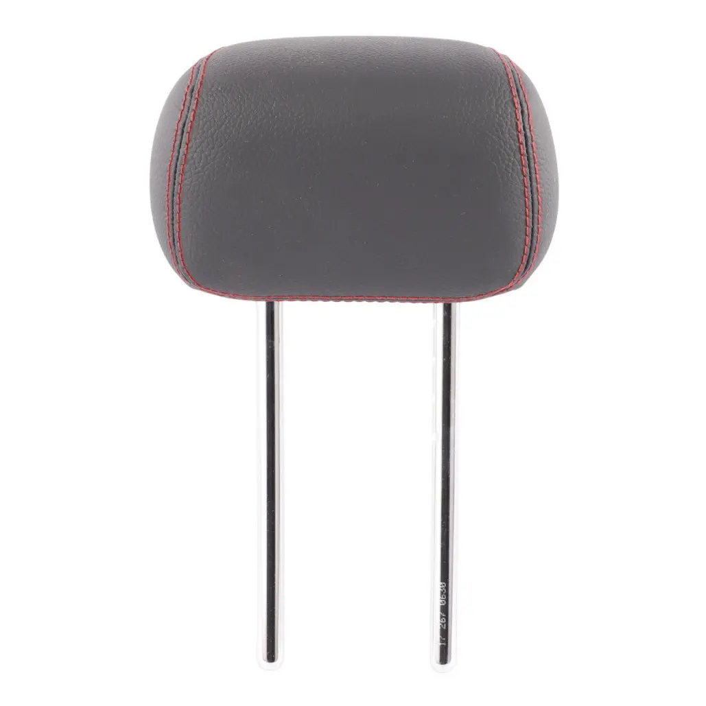 Mercedes W205 Poggiatesta Sedile Posteriore Centrale Pelle Nera Cuciture Rosse
