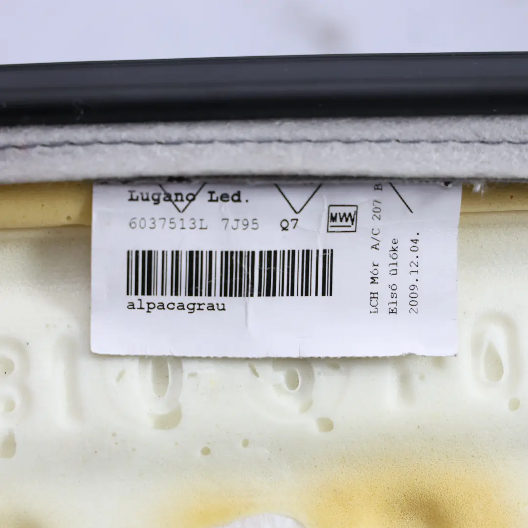 Mercedes W207 Front Seat Cover Heated Left N/S Leather Alpaca Grey - SKU A2079102546-1 - Part number A2079102546