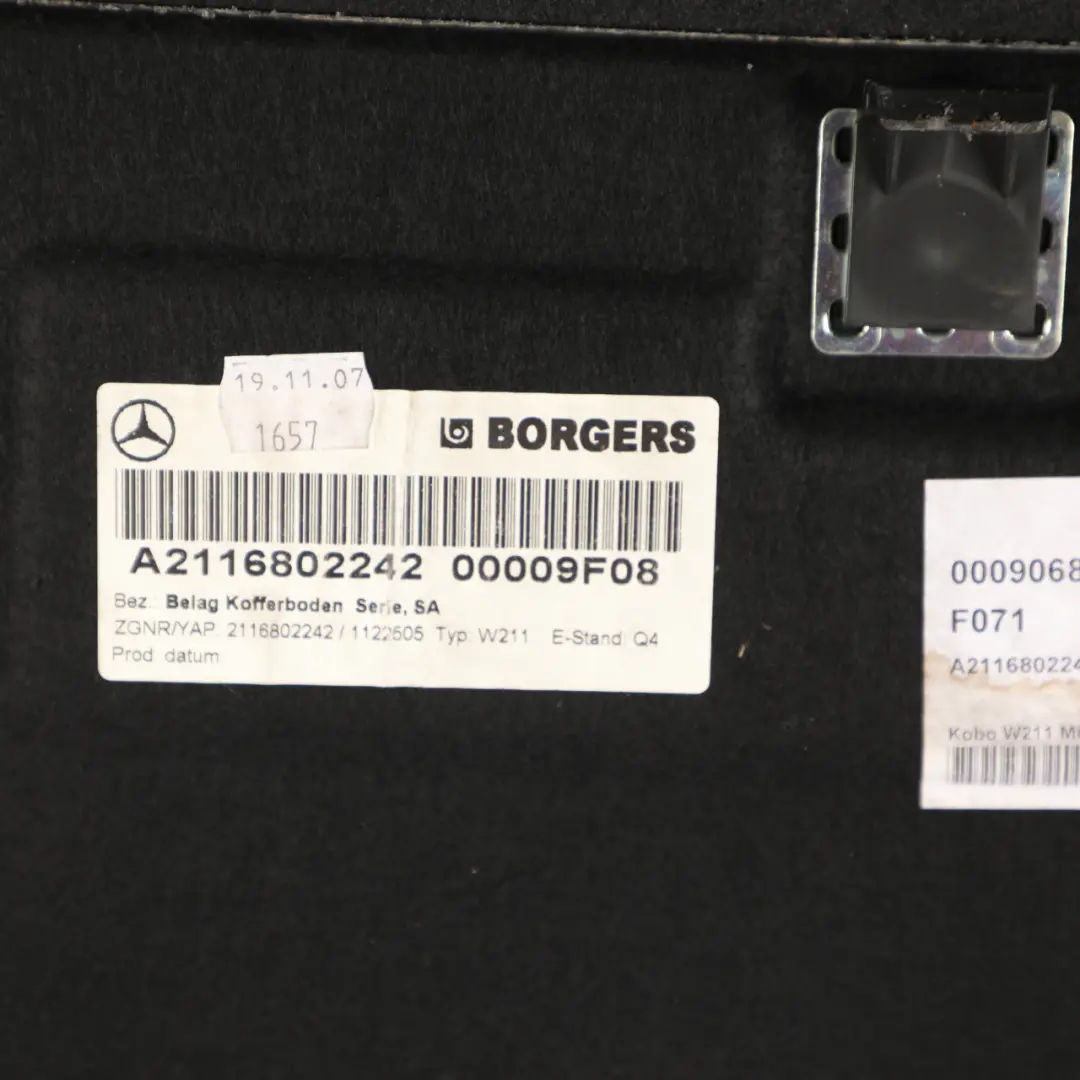 Trim Panel Carpet Floor Boot Trunk to Mercedes W221 Cover with Part number A2116802242 Mercedes W221 Cover Trim Panel Carpet Floor Boot Trunk - SKU A2116802242 - Part number A2116802242
