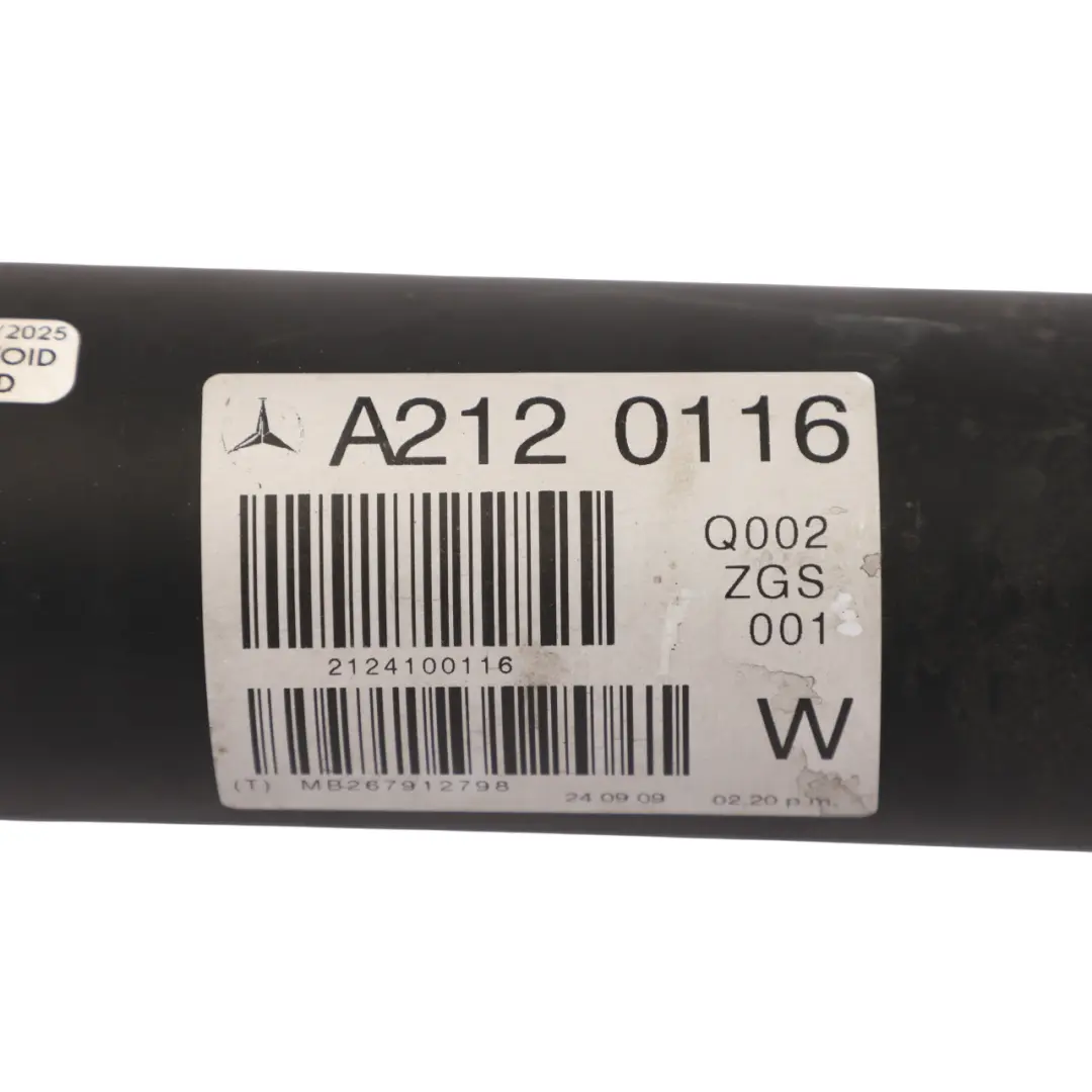 Propshaft Drive Shaft E 220 CDI Automatic Transmission to Mercedes W212 with Part number A2124100116 Mercedes W212 Propshaft Drive Shaft E 220 CDI Automatic Transmission - SKU A2124100116 - Part number A2124100116