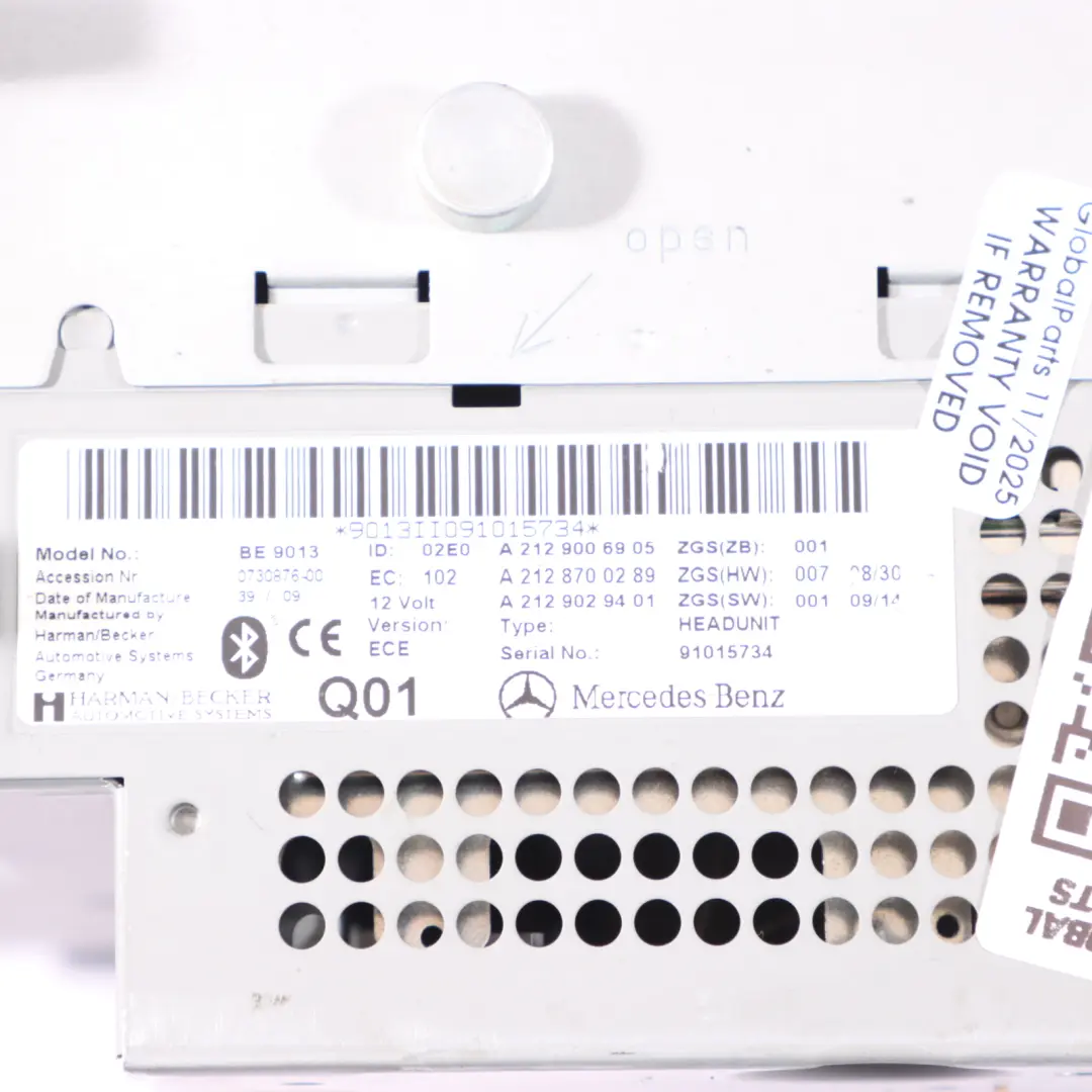 Mercedes W212 Comand Radio Unità Principale Lettore CD DVD - SKU A2129006905-1 - Numero di parte A2129006905