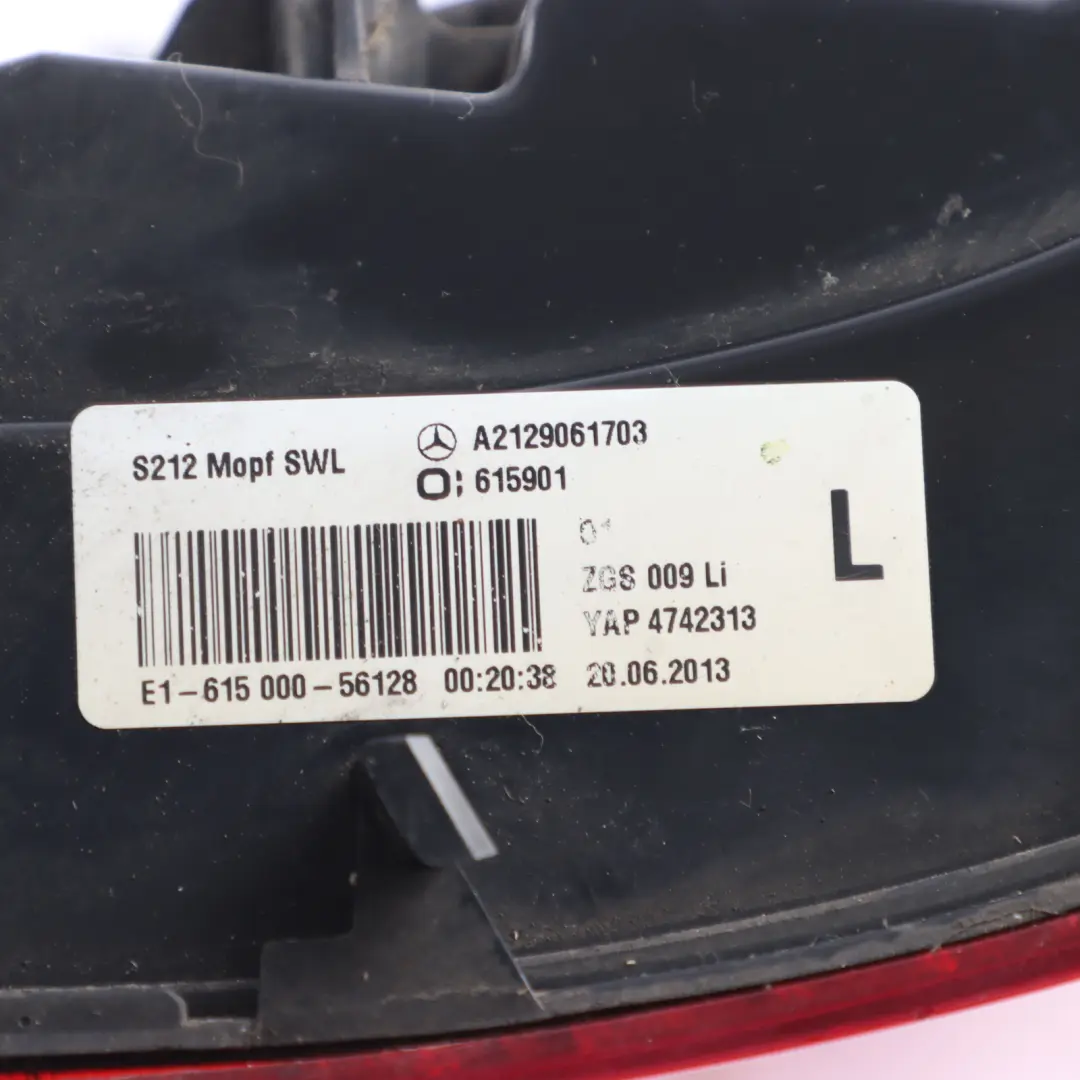 Mercedes S212 Trunk Lid Boot Light Lamp Outer Rear Left N/S A2129061803 - SKU A2129061703 - Part number A2129061703