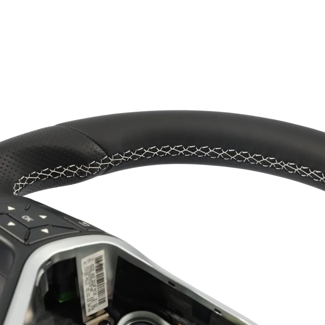 Mercedes W176 W204 Nuova Pelle Nera Volante Sportivo Leve Cambio Fili Bianchi - SKU A2184602018-1 - Numero di parte A2184602018