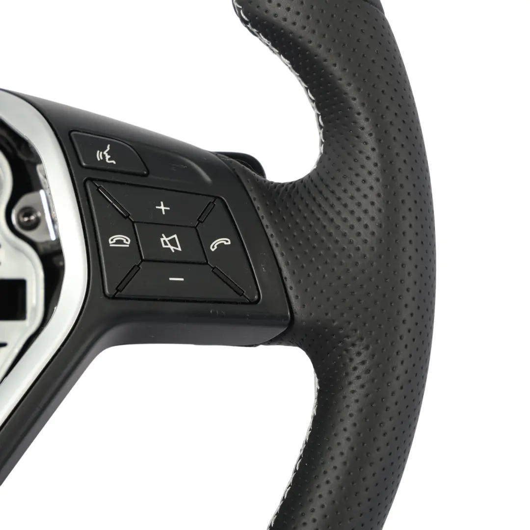 Mercedes W176 W204 Nuova Pelle Nera Volante Sportivo Leve Cambio Fili Bianchi - SKU A2184602018-1 - Numero di parte A2184602018