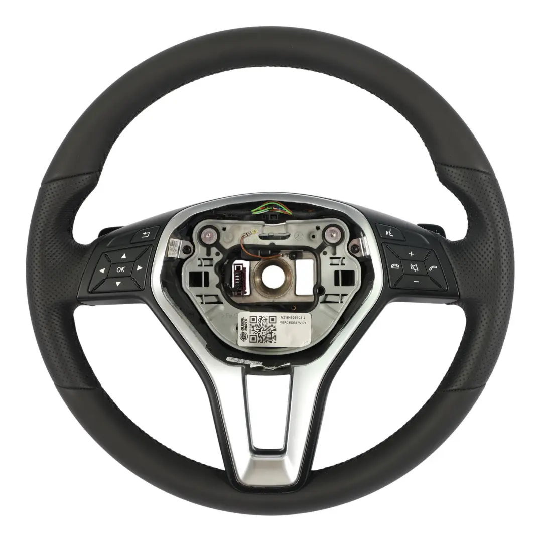  Lenkrad Mercedes W176 W246 NEU Schwarz Leder Schwarz Fäden Schaltwippen - SKU A2184609103-2 - Teilenummer A2184609103