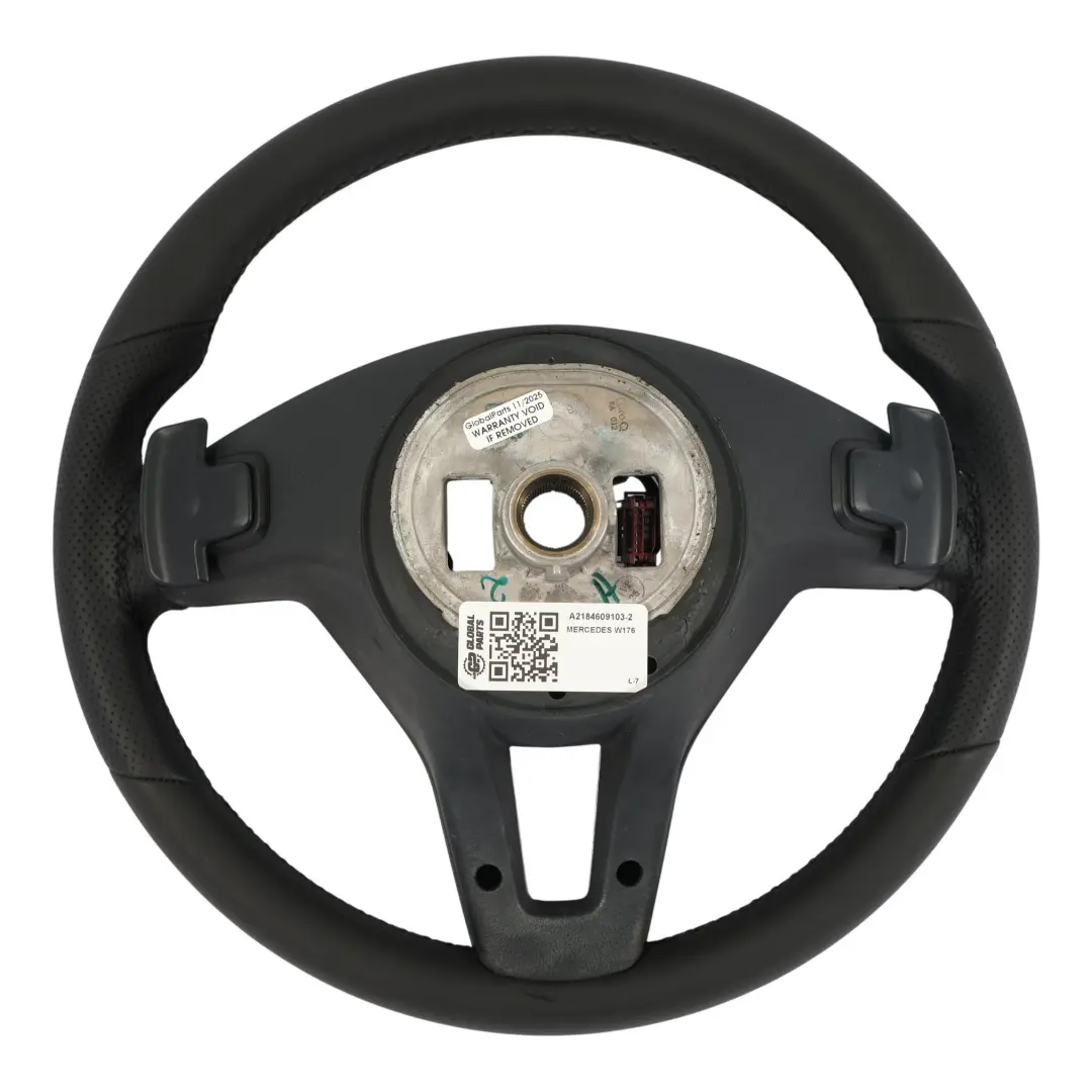 Steering Wheel Mercedes W176 W246 NEW Black Leather Black Threads Paddle Shift to with Part number A2184609103 Steering Wheel Mercedes W176 W246 NEW Black Leather Black Threads Paddle Shift - SKU A2184609103-2 - Part number A2184609103