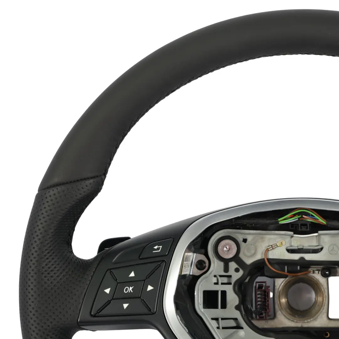 Lenkrad Mercedes W176 W246 NEU Schwarz Leder Schwarz Fäden Schaltwippen für mit Teilenummer A2184609103 Lenkrad Mercedes W176 W246 NEU Schwarz Leder Schwarz Fäden Schaltwippen - SKU A2184609103-2 - Teilenummer A2184609103