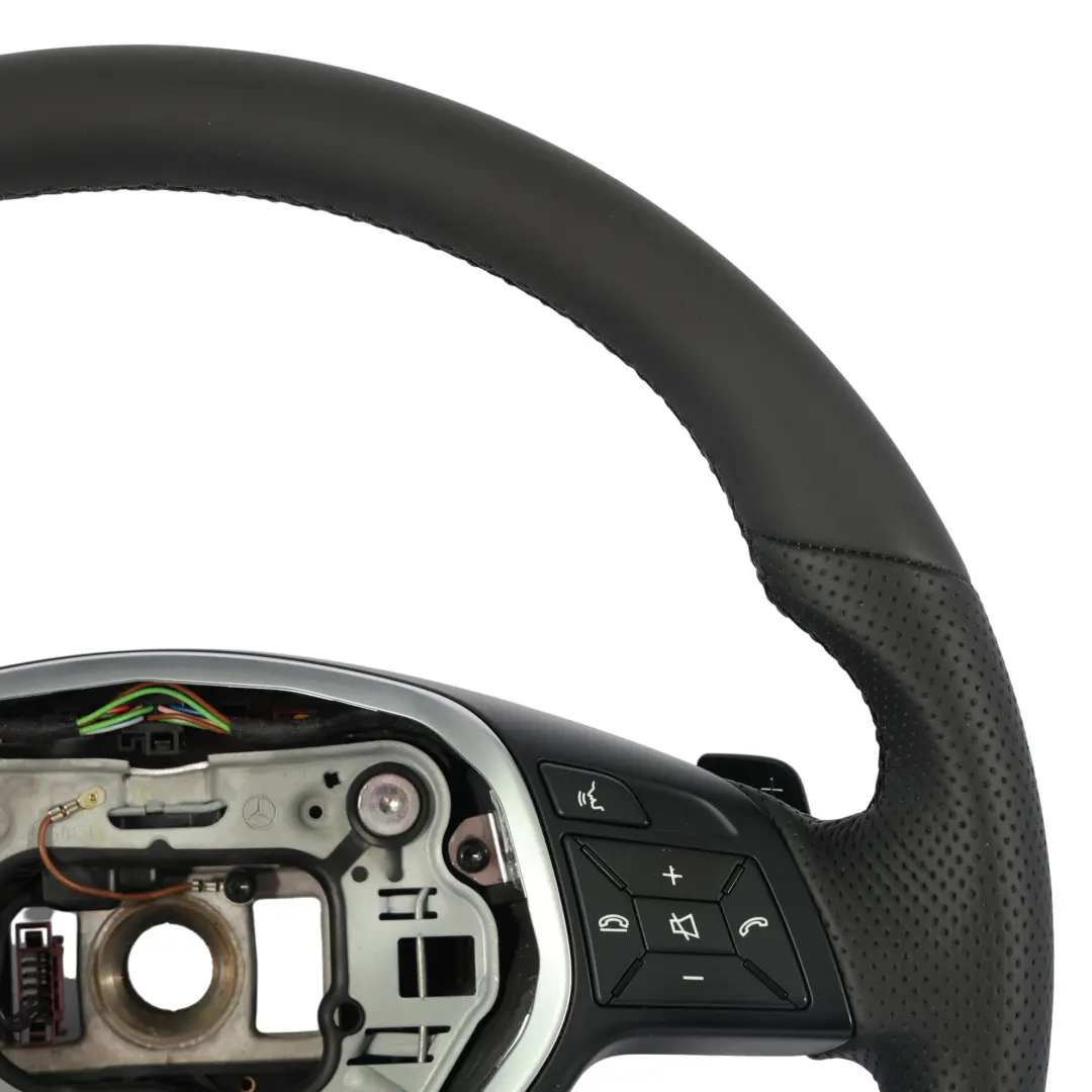Steering Wheel Mercedes W176 W246 NEW Black Leather Black Threads Paddle Shift to with Part number A2184609103 Steering Wheel Mercedes W176 W246 NEW Black Leather Black Threads Paddle Shift - SKU A2184609103-2 - Part number A2184609103