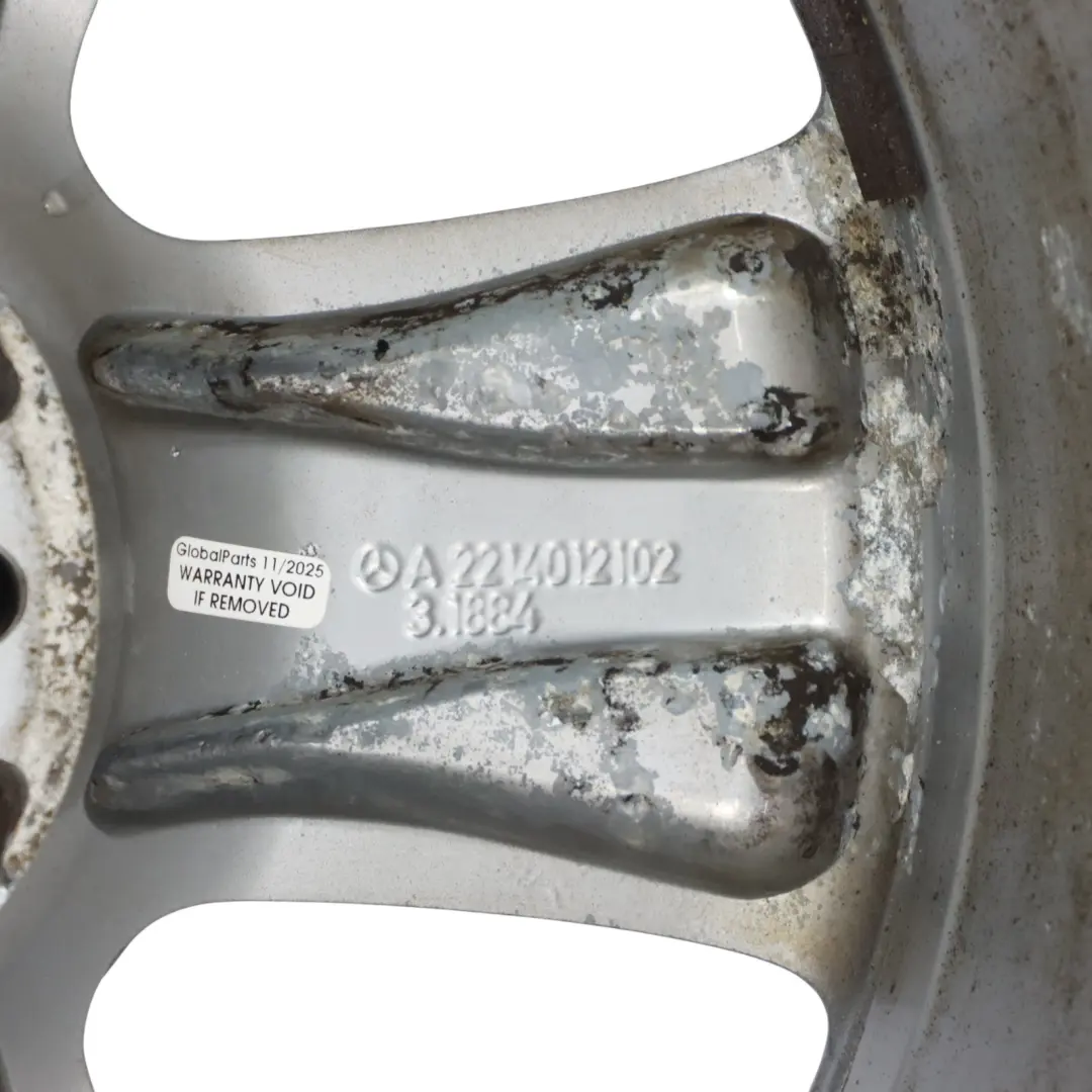 Mercedes W221 Silver Wheel Alloy Rim 18" 8,5J ET:43 5-Spoke - SKU A2214012102-4 - Part number A2214012102