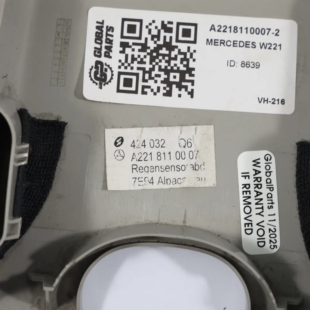Specchio Retrovisore Interno Sensore Pioggia Copertura per Mercedes W221 con numero di parte A2218110007 Mercedes W221 Specchio Retrovisore Interno Sensore Pioggia Copertura - SKU A2218110007-2 - Numero di parte A2218110007