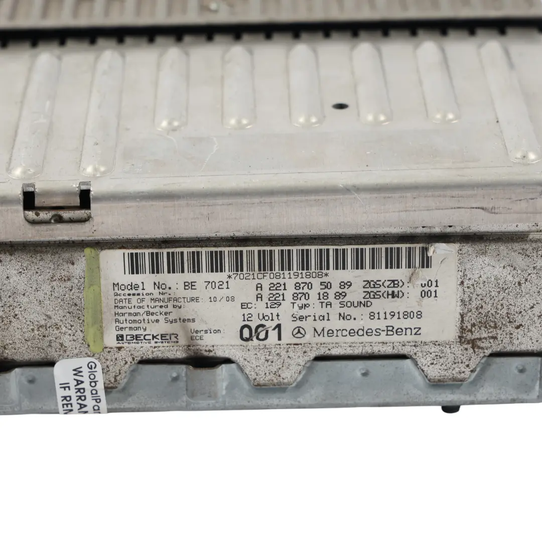 Unité De Contrôle Audio Harman Becker pour Mercedes W221 à propos du numéro de pièce A2218705089 Mercedes W221 Unité De Contrôle Audio Harman Becker - SKU A2218705089 - Numéro de pièce A2218705089