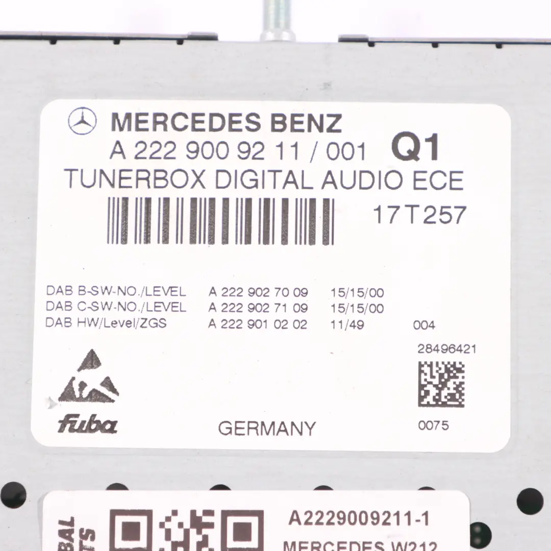 Mercedes W207 Tuner Box Unità Controllo Radio Digitale Satellitare - SKU A2229009211-1 - Numero di parte A2229009211