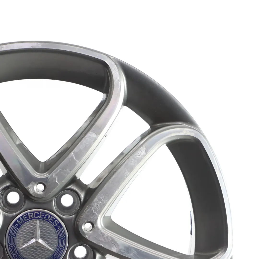 Mercedes W176 Wheel Alloy Rim 17" 5 Double Spoke ET:52.5 7.5J - SKU A2464010302-2 - Part number A2464010302