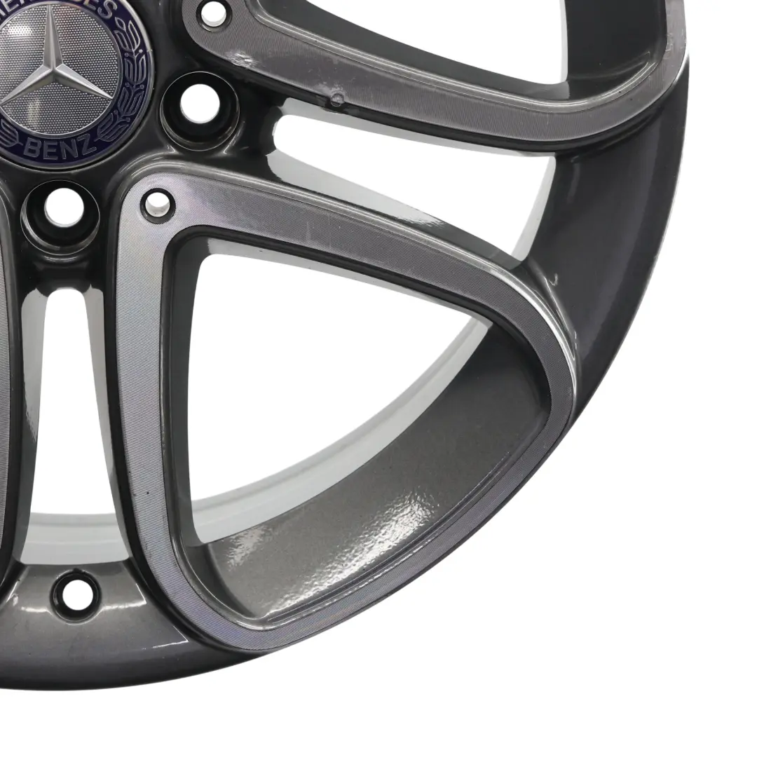 Mercedes W176 Wheel Alloy Rim 17" 5 Double Spoke ET:52.5 7.5J - SKU A2464010302-2 - Part number A2464010302