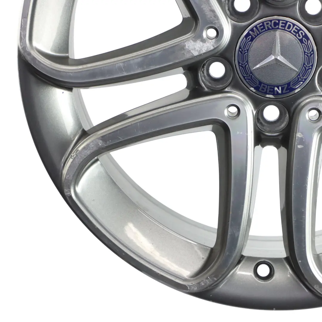 Mercedes W176 Wheel Alloy Rim 17" 5 Double Spoke ET:52.5 7.5J - SKU A2464010302-2 - Part number A2464010302