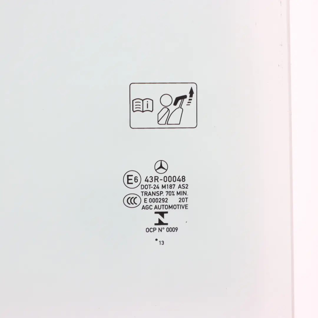 Door Window Glass Glazing AS2 Rear Left N/S to Mercedes W246 with Part number A2467350300 Mercedes W246 Door Window Glass Glazing AS2 Rear Left N/S - SKU A2467350300 - Part number A2467350300