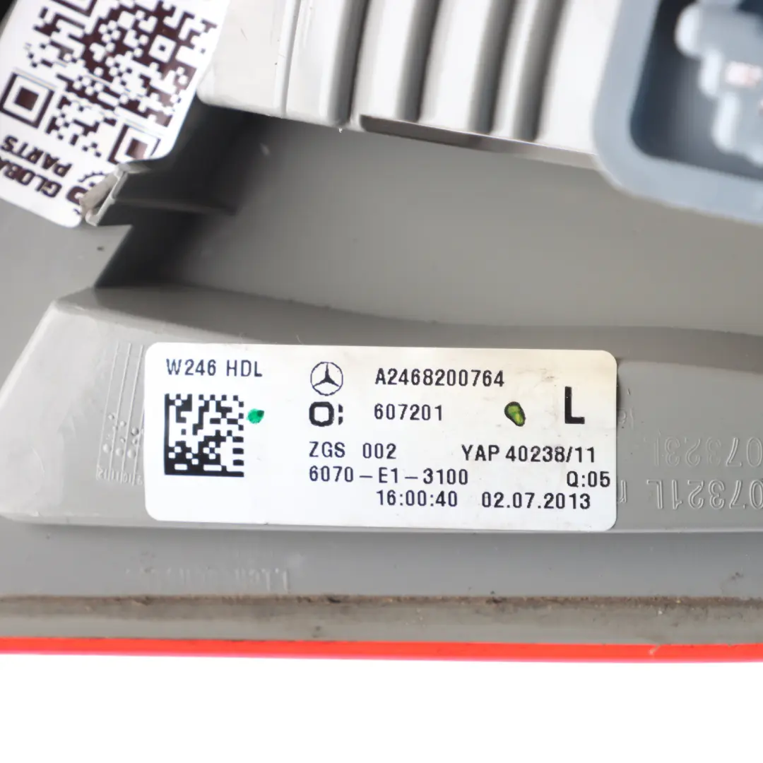 Boot Tail Lid Lamp Light Left N/S to Mercedes W246 Rear with Part number A2468200764 Mercedes W246 Rear Boot Tail Lid Lamp Light Left N/S - SKU A2468200764 - Part number A2468200764