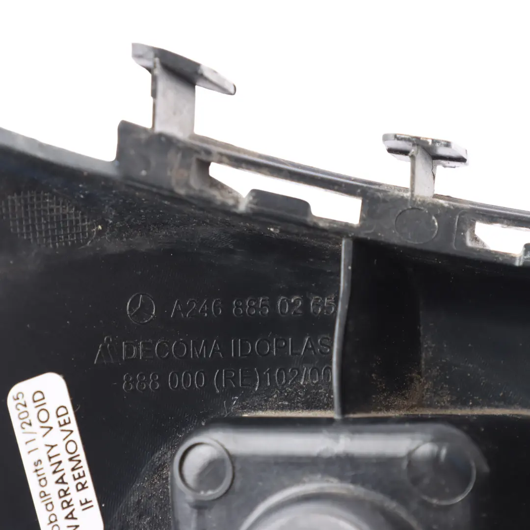 Bumper Bracket Holder Support Right O/S to Mercedes W246 Rear with Part number A2468850265 Mercedes W246 Rear Bumper Bracket Holder Support Right O/S - SKU A2468850265 - Part number A2468850265