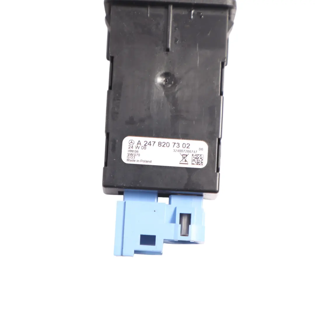 Single USB C Charging Port Socket Connection Unit to Mercedes W177 with Part number A2478207302 Mercedes W177 Single USB C Charging Port Socket Connection Unit - SKU A2478207302 - Part number A2478207302