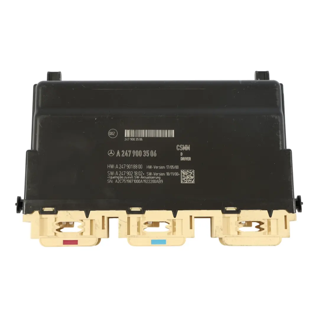 Mercedes W177 Module Commande Siège Avant Côté Conducteur - SKU A2479003506 - Numéro de pièce A2479003506