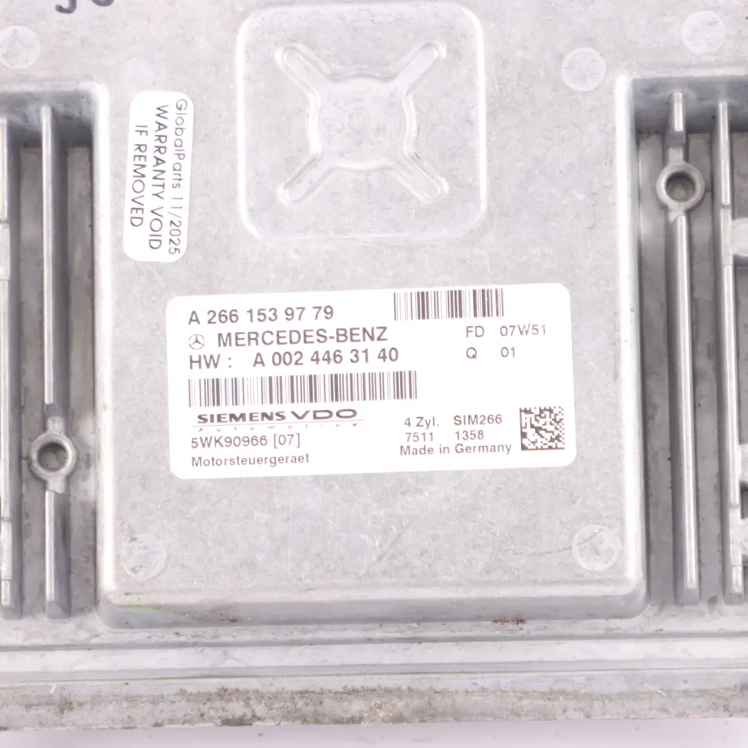 Mercedes W169 W245 M266.920 95HP Kit ECU Controllo Motore Manuale - SKU A2661539779-2 - Numero di parte A2661539779