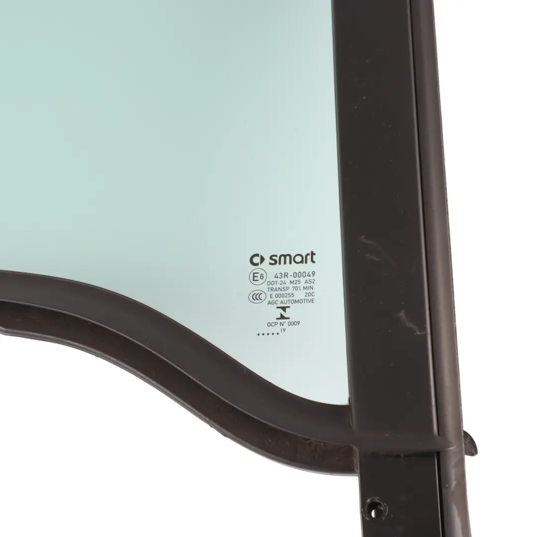 C453 Front Quarter Window Glass AS2 Right O/S to Smart Fortwo with Part number A4537204601 Smart Fortwo C453 Front Quarter Window Glass AS2 Right O/S - SKU A4537204601 - Part number A4537204601