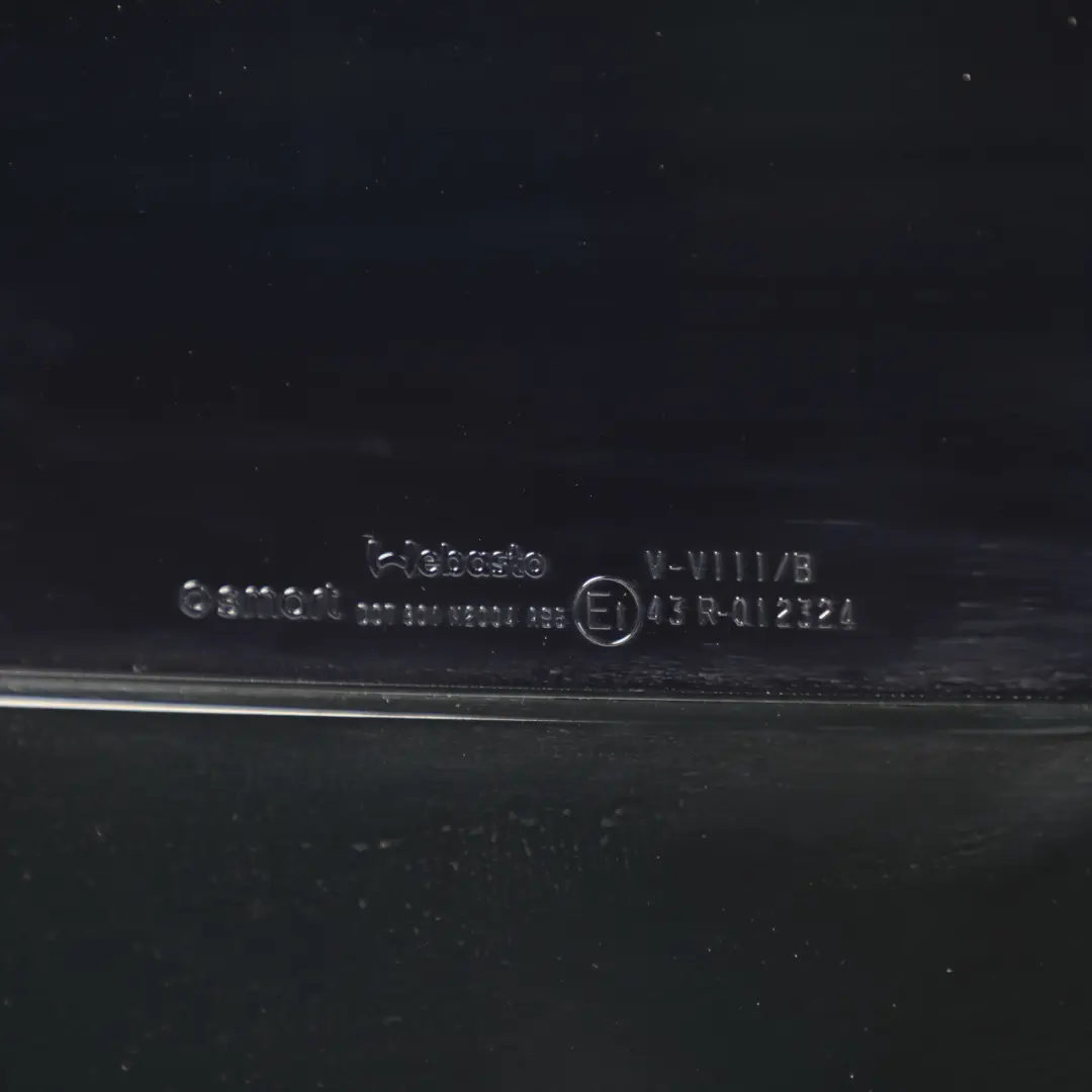 Roof Panoramic Sliding Glass Rear Cover Tinted AS3 to Smart Fortwo 453 Panorama with Part number A4537800100 Smart Fortwo 453 Panorama Roof Panoramic Sliding Glass Rear Cover Tinted AS3 - SKU A4537800100 - Part number A4537800100