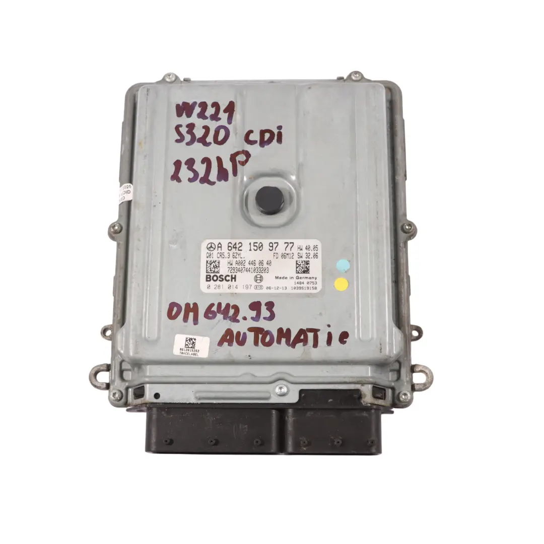 232CH Boîtier Calculateur Moteur Automatique pour Mercedes W221 S320 CDI à propos du numéro de pièce A6421509777 Mercedes W221 S320 CDI 232CH Boîtier Calculateur Moteur Automatique - SKU A6421509777-1 - Numéro de pièce A6421509777