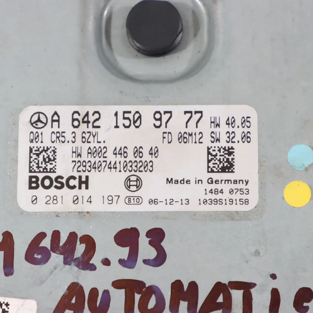 Mercedes W221 S320 CDI 232HP Engine Control Module ECU Set Automatic - SKU A6421509777-1 - Part number A6421509777