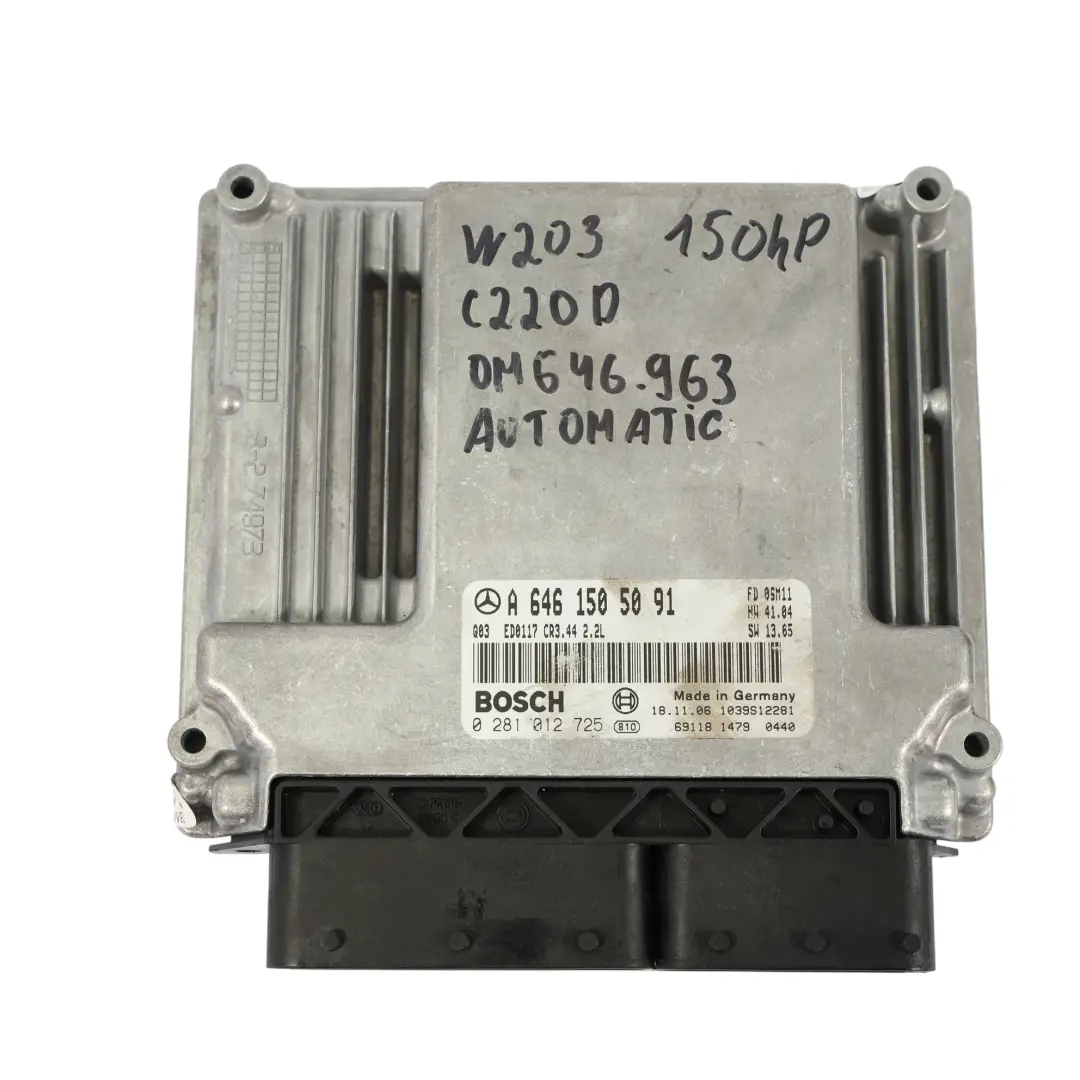Mercedes W203 C220 CDI 646.963 150HP Motor Steuer ECU Kit Automatik - SKU A6461505091-2 - Teilenummer A6461505091