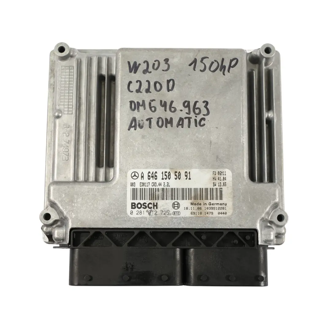 Mercedes W203 C220 CDI 646.963 Kit ECU De Control Motor Automático - SKU A6461505091-2 - Número de pieza A6461505091